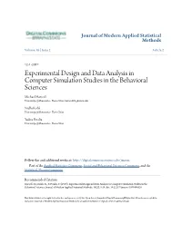 Experimental Design and Data Analysis in Computer Simulation