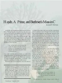 Haydn, a Prince, and Beethoven's Mass in C Jeremiah W