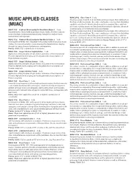 Music Applied Classes (MUAC) 1