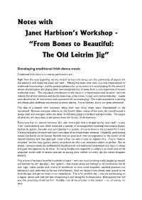 Notes with Janet Harbison's Workshop