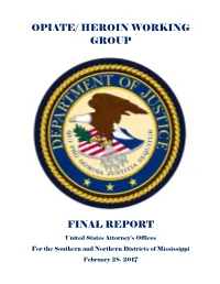 Opiate/ Heroin Working Group Final Report