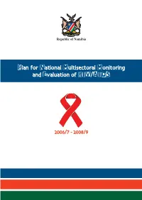 Plan for National Multisectoral Monitoring and Evaluation of HIV/AIDS