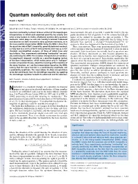 Quantum Nonlocality Does Not Exist