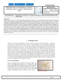 Research Paper REGENERATION of TRADITIONAL MUGHAL ARCHITECTURE