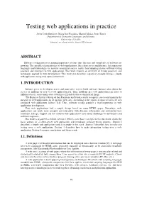 Testing Web Applications in Practice
