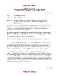 Unclassified Summary