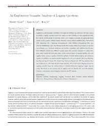 An Exploratory Semantic Analysis of Logging Questions