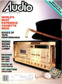 Expensive Cassette Deck Basics of Tape Performance