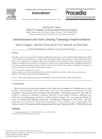 Internalization and Anti Littering Campaign Implementation