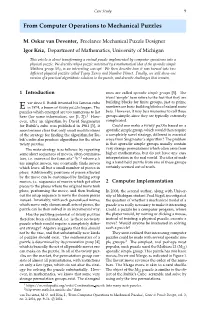 O. Deventer 'From Computer Operations to Mechanical Puzzles'
