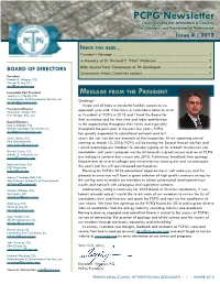PCPG Newsletter Communicating Key Information & Concerns to Geologists and Environmental Professionals Issue 4 / 2015