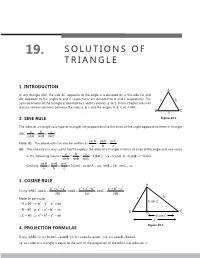 Solutions of Triangle