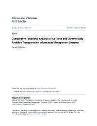 Comparative Functional Analysis of Air Force and Commercially Available Transportation Information Management Systems