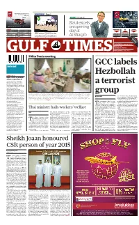 GCC Labels Hezbollah a Terrorist Group