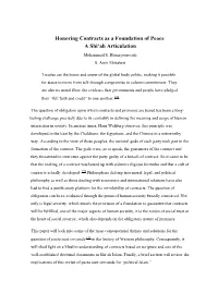 Honoring Contracts As a Foundation of Peace a Shi‘Ah Articulation Mohammad S