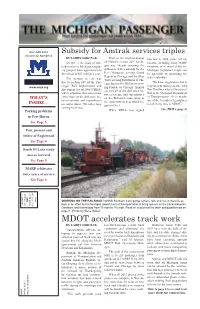 MDOT Accelerates Track Work