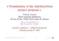 Presentation of the Abstraction Project Proposal »