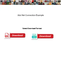 Ado Net Connection Example