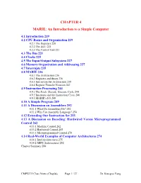 CHAPTER 4 MARIE: an Introduction to a Simple Computer