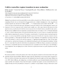 Cold-To-Warm Flow Regime Transition in Snow Avalanches