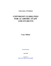 Copyright Guidelines for Academic Staff and Students