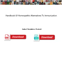 Handbook of Homeopathic Alternatives to Immunization