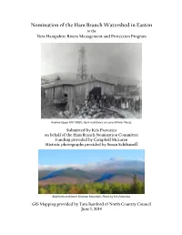 Nomination of the Ham Branch Watershed in Easton to the New Hampshire Rivers Management and Protection Program