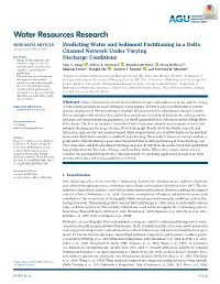 Predicting Water and Sediment Partitioning in a Delta Channel