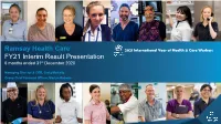 Presentation 6 Months Ended 31St December 2020