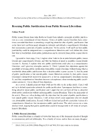 Rescuing Public Justification from Public Reason Liberalism