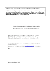 The Role of Emotional Valence in Learning Novel Abstract Concepts