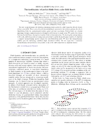 Thermodynamics of Perfect Fluids from Scalar Field Theory