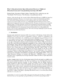 What's Educational About Open Educational
