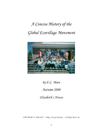 A Concise History of the Global Ecovillage Movement