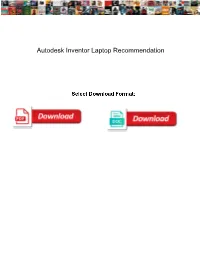 Autodesk Inventor Laptop Recommendation