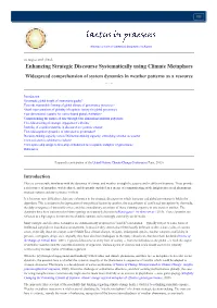 Enhancing Strategic Discourse Systematically Using Climate Metaphors Widespread Comprehension of System Dynamics in Weather Patterns As a Resource -- /