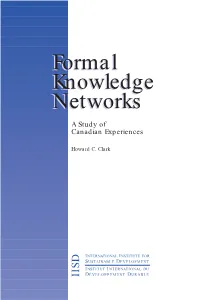 Formal Knowledge Networks: a Study of Canadian Experiences