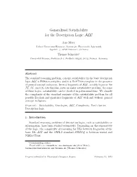 Generalized Satisfiability for the Description Logic