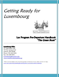 Getting Ready for Luxembourg