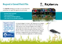 Regent's Canal Fact File