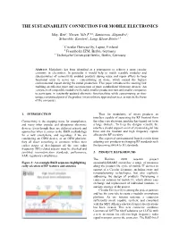 The Sustainability Connection for Mobile Electronics