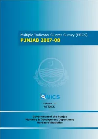 ATTOCK Multiple Indicator Cluster Survey (MICS) Punjab 2007-08