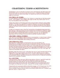 Chartering Terms & Definitions