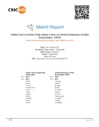 Match Report