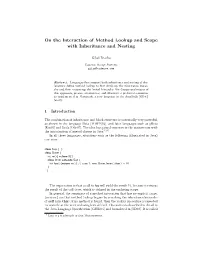 On the Interaction of Method Lookup and Scope with Inheritance and Nesting