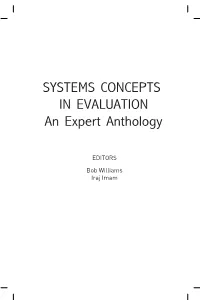 SYSTEMS CONCEPTS in EVALUATION an Expert Anthology