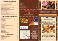 Take Away Menu