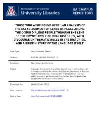 An Analysis of the Establishment of Sense Of
