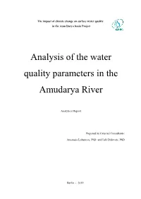 Analysis of the Water Quality Parameters in the Amudarya River