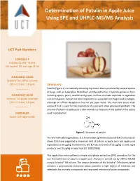 Determination of Patulin in Apple Juice Using SPE and UHPLC-MS